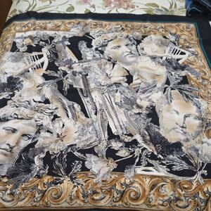 Bob Mackie Black and Gold Artistic Scarf